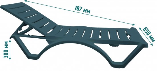 Шезлонг Adriano Classic 187x65x82 см пластик черный