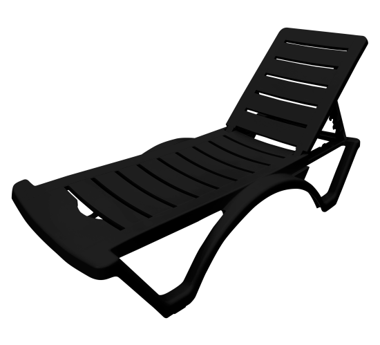 Шезлонг Adriano Classic 187x65x82 см пластик черный
