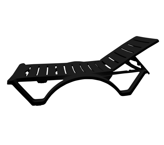 Шезлонг Adriano Classic 187x65x82 см пластик черный