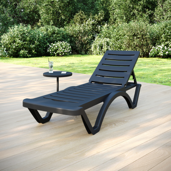 Шезлонг Adriano Classic 187x65x82 см пластик черный