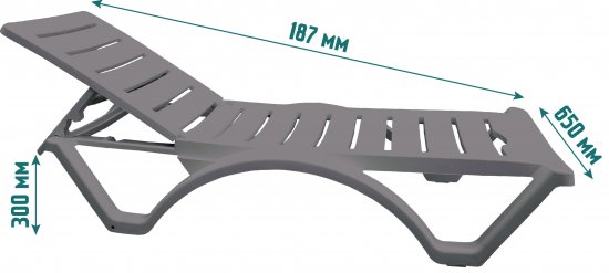 Шезлонг Adriano Classic 187x65x82 см пластик бежевый