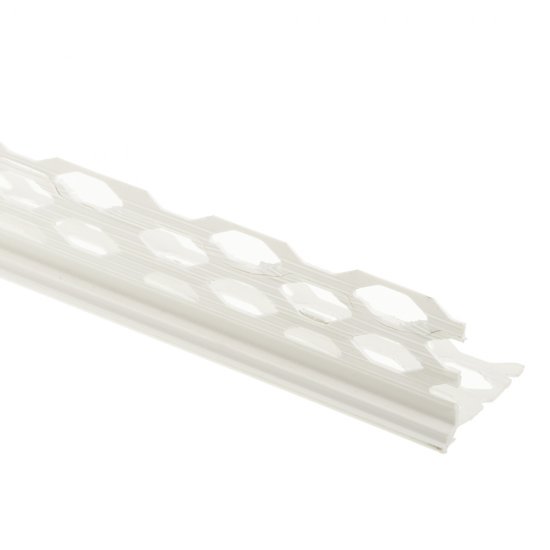 Профиль углозащитный пластиковый 34х34 мм с маяком 6 мм 3 м штукатурный