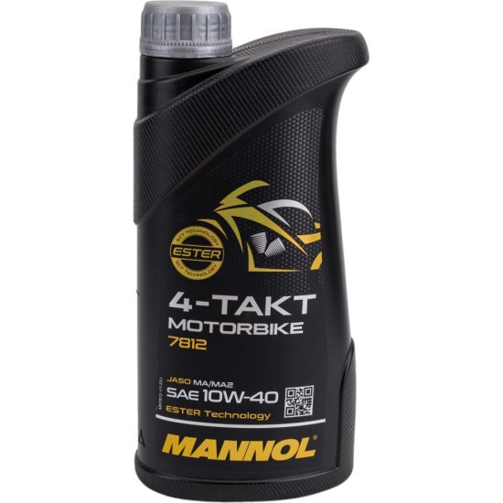 Синтетическое моторное четырехтактное масло для мотоциклов MANNOL MOTORBIKE 10W-40