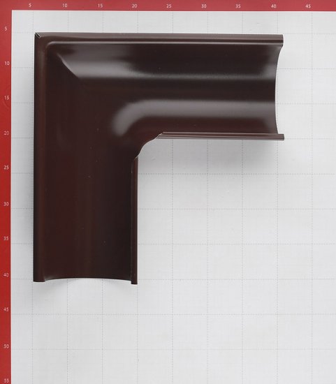 Угол желоба Grand Line металлический внешний d125 мм 90° коричневый RAL 8017