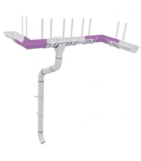 Угол желоба Grand Line металлический внешний d125 мм 90° коричневый RAL 8017