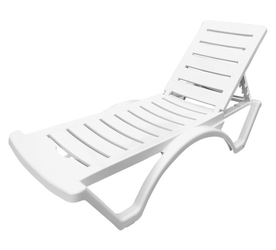 Шезлонг складной Adriano Classic 187x65x31 см пластик белый