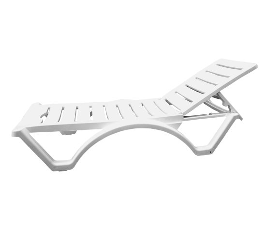 Шезлонг складной Adriano Classic 187x65x31 см пластик белый