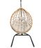 Кресло подвесное VEIL2-LM 107x72x130 см искусственный ротанг/сталь бежевый/черный с опорой