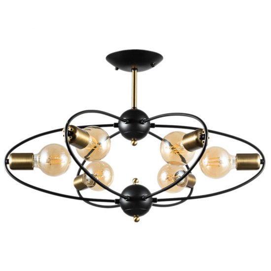 Люстра потолочная Arte Lamp Glasgow E27 240 Вт 9 кв.м (A1963PL-6BK)