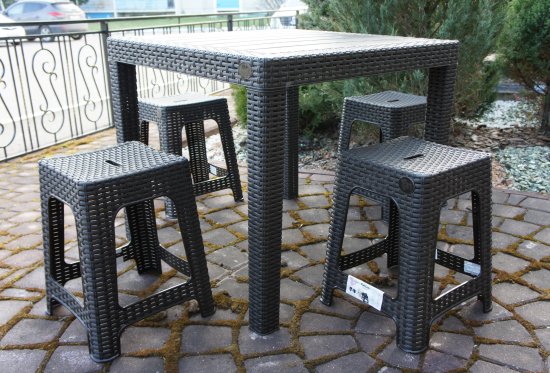 Стол Ingreen Rattan 78.9x78.9x70 см пластик коричневый