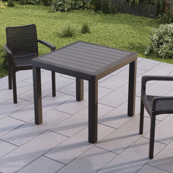 Стол Ingreen Rattan 78.9x78.9x70 см пластик коричневый