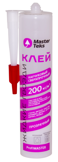 Клей монтажный каучуковый MasterTeks сверхпрочный прозрачный 300 г