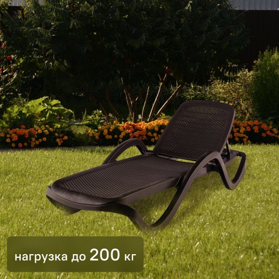 Шезлонг Capri 195x73x41 см пластик темно-коричневый