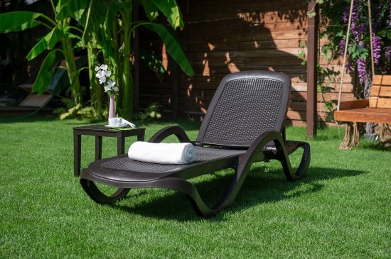 Шезлонг Capri 195x73x41 см пластик темно-коричневый