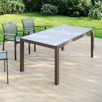 Садовый стол раздвижной Naterial Lyra II 1880 см 180/260x96x75 алюминий/стекло мокко