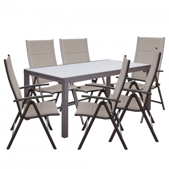 Садовый стол раздвижной Naterial Lyra II 1880 см 180/260x96x75 алюминий/стекло мокко