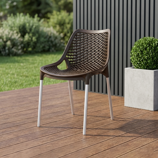 Стул садовый Эврика 45x60x77.5 см пластик коричневый