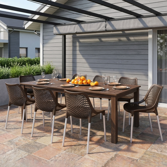 Стул садовый Эврика 45x60x77.5 см пластик коричневый