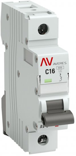 Автоматический выключатель EKF Averes AV-6 1P C16 А 6 кА mcb6-1-16C-av
