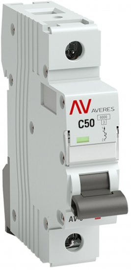 Автоматический выключатель EKF Averes AV-6 1P C50 А 6 кА mcb6-1-50C-av