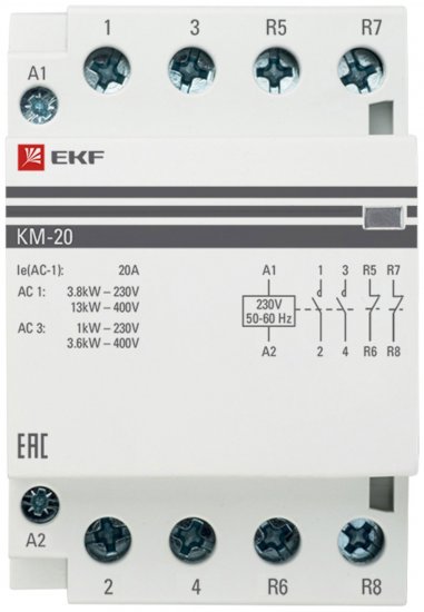 Контактор EKF КМ 2NC 20 А 230-400 В