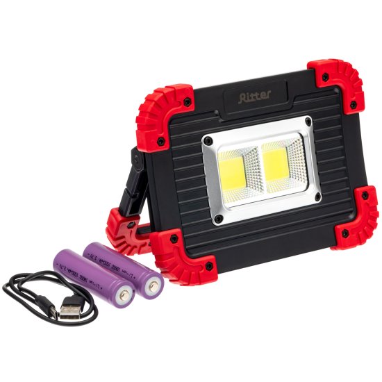 Прожектор светодиодный аккумуляторный уличный Ritter 29131 2 11 Вт, 6500К IP65 холодный белый (голубой)