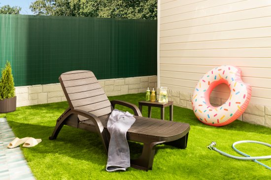 Шезлонг Прованс 195x72x45 см пластик темно-коричневый