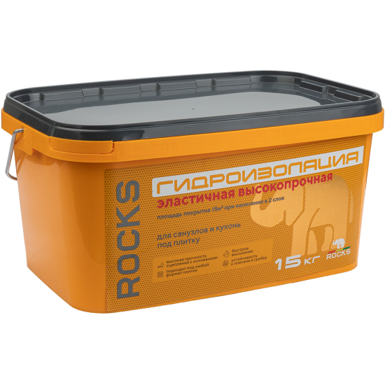 Гидроизоляция акриловая однокомпонентная Rocks 15 кг