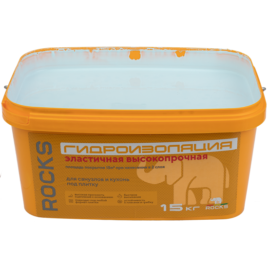 Гидроизоляция акриловая однокомпонентная Rocks 15 кг