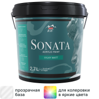Краска для стен и потолков Parade Sonata Silky Matt моющаяся шелковисто-матовая прозрачная база С 2.7 л