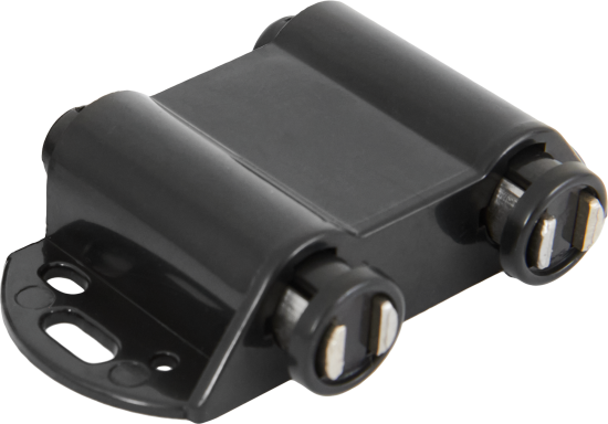 Защелка магнитная для 2-х стеклянных дверей пластик цвет черный 2 шт.