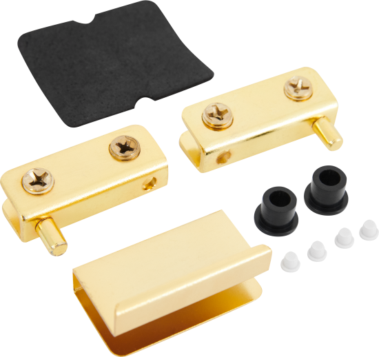 Комплект петель и ручек для стеклянной двери сталь цвет золото 2 шт.