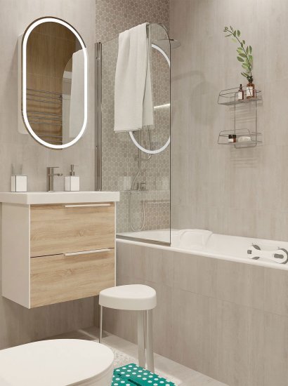 Шкаф зеркальный подвесной Remix с подсветкой 45x80 см цвет белый