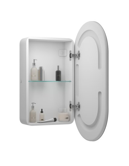 Шкаф зеркальный подвесной Remix с подсветкой 45x80 см цвет белый