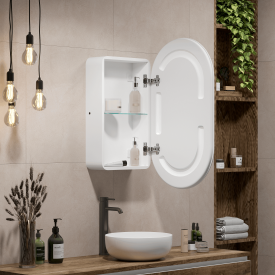 Шкаф зеркальный подвесной Remix с подсветкой 45x80 см цвет белый