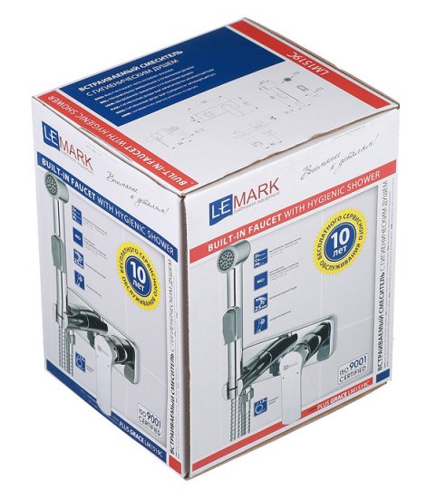 Смеситель с гигиеническим душем встраиваемый Lemark Grace со скрытой частью в комплекте хром (LM1519C)