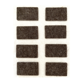 Протекторы самоклеящиеся для мебели 22x36 мм, прямоугольные, фетр, цвет коричневый, 8 шт.