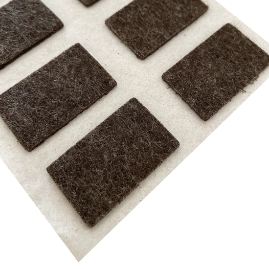 Протекторы самоклеящиеся для мебели 22x36 мм, прямоугольные, фетр, цвет коричневый, 8 шт.