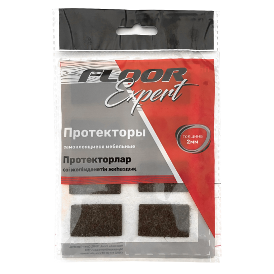 Протекторы самоклеящиеся для мебели 22x36 мм, прямоугольные, фетр, цвет коричневый, 8 шт.