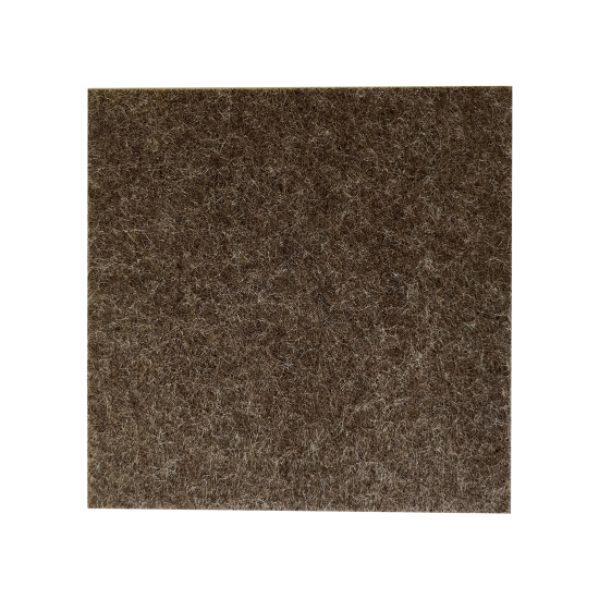 Протекторы самоклеящиеся для мебели 10x10 см, квадратные, фетр, цвет коричневый