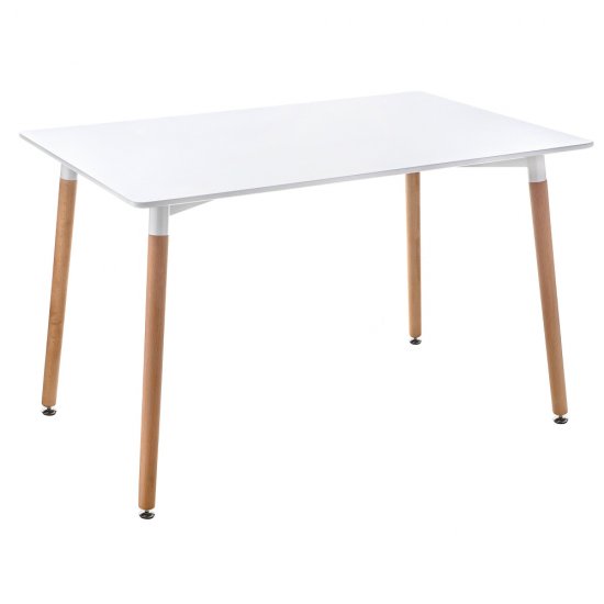 Стол кухонный прямоугольный 1,2х0,8 м белый/бук Table (15357)