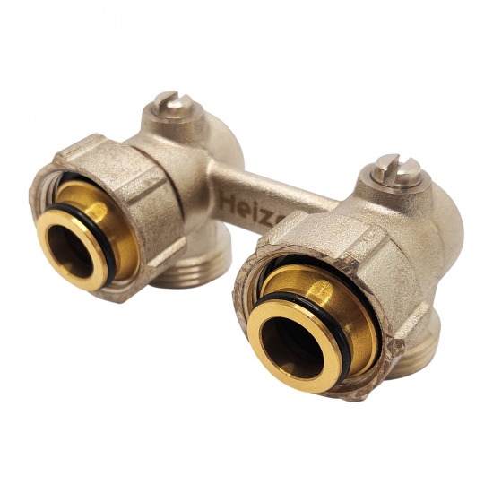 Узел нижнего подключения угловой Н-образный Heizen 3/4