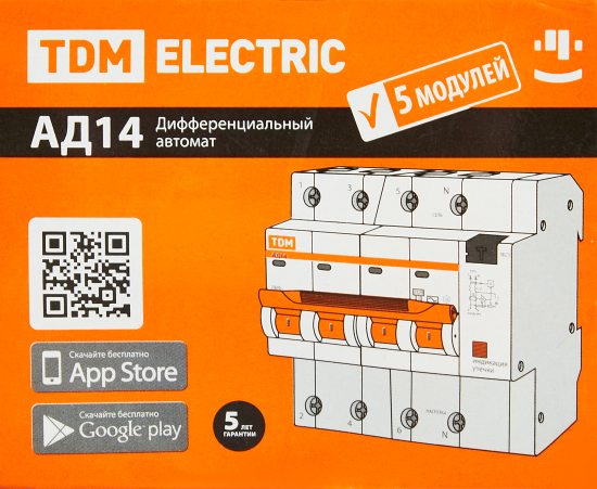 Дифференциальный автомат Tdm Electric АД-14 4P C16 A 30 мА 4.5 кА AC SQ0204-0130