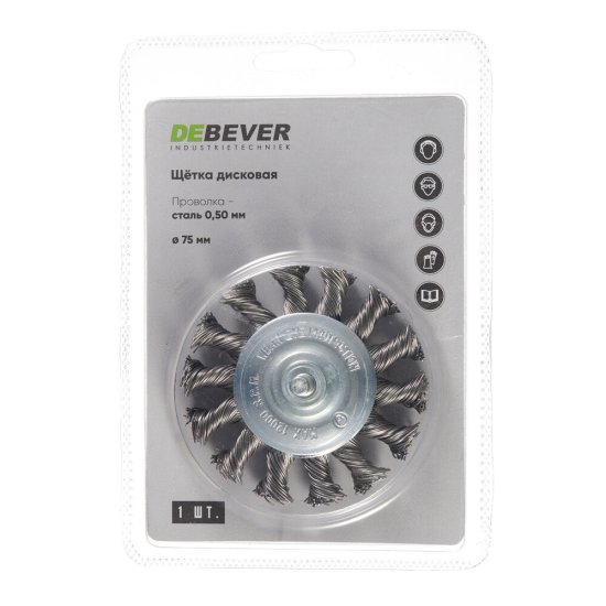 Корщетка для дрели Debever (DB80163378) витая жесткая радиальная d75 мм