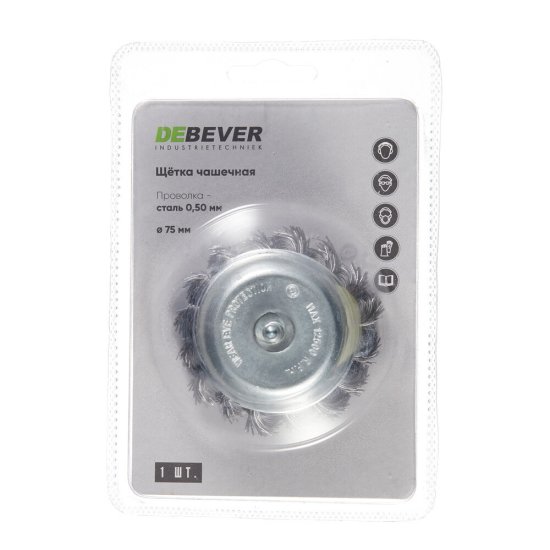 Корщетка для дрели Debever (DB80163415) витая жесткая чашеобразная d75 мм