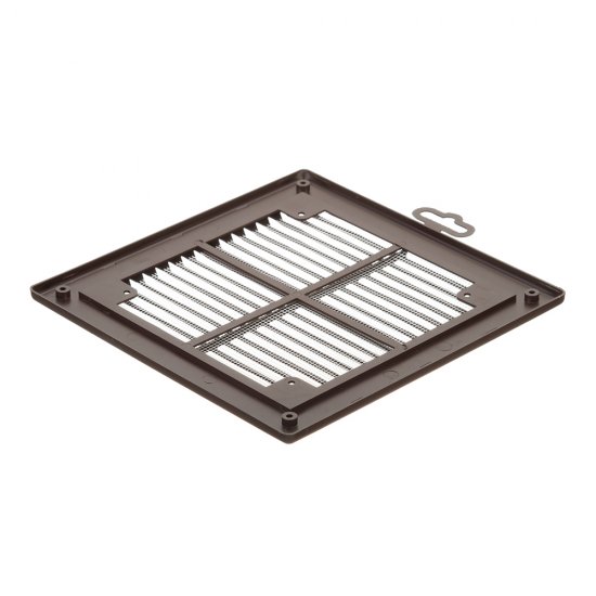 Решетка вентиляционная пластиковая приточно-вытяжная Era Р 208х208 мм с сеткой коричневая