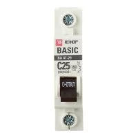 Автоматический выключатель модульный EKF Basic ВА 47-29 1P 25А тип C 4,5 кА 230 В (mcb4729-1-25C)