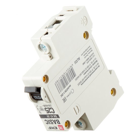 Автоматический выключатель модульный EKF Basic ВА 47-29 1P 25А тип C 4,5 кА 230 В (mcb4729-1-25C)