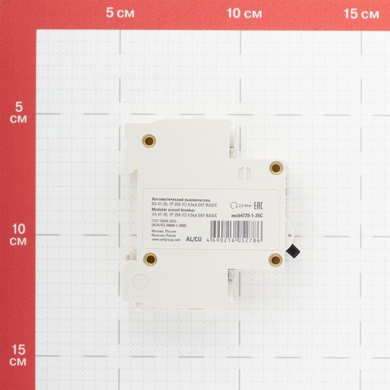Автоматический выключатель модульный EKF Basic ВА 47-29 1P 25А тип C 4,5 кА 230 В (mcb4729-1-25C)