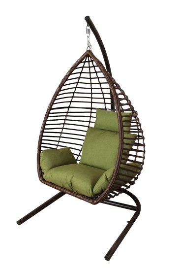 Кресло подвесное Greengard Орион до 120 кг коричнево-зеленый с опорой